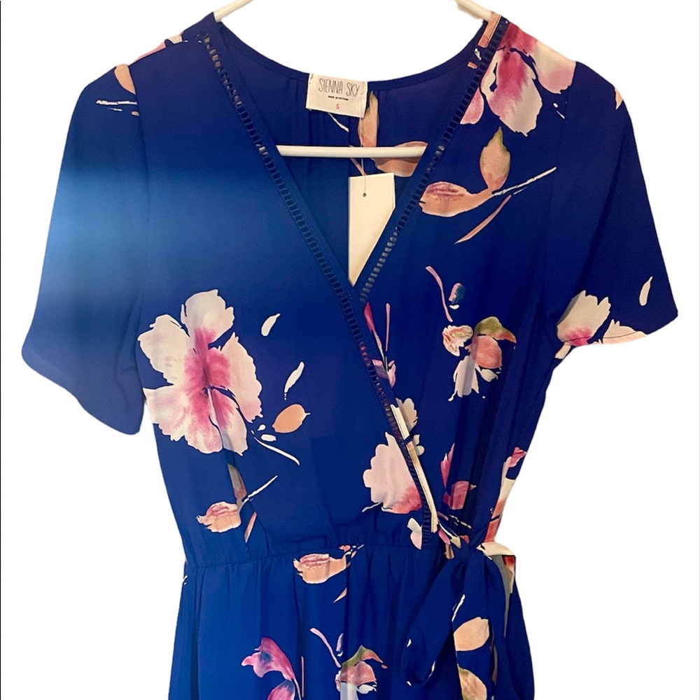 Blue floral Sienna Sky TJ maxx wrap dress